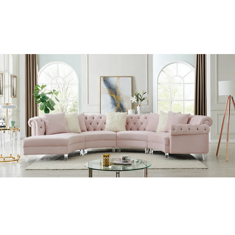 
High quality living room modern velvet fabric chesterfield sofa 