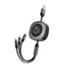 New Product 2019 ROCK G3 Mobile Accessories Retractable Multi USB Cable 3 in 1 Cable for Cell Phones