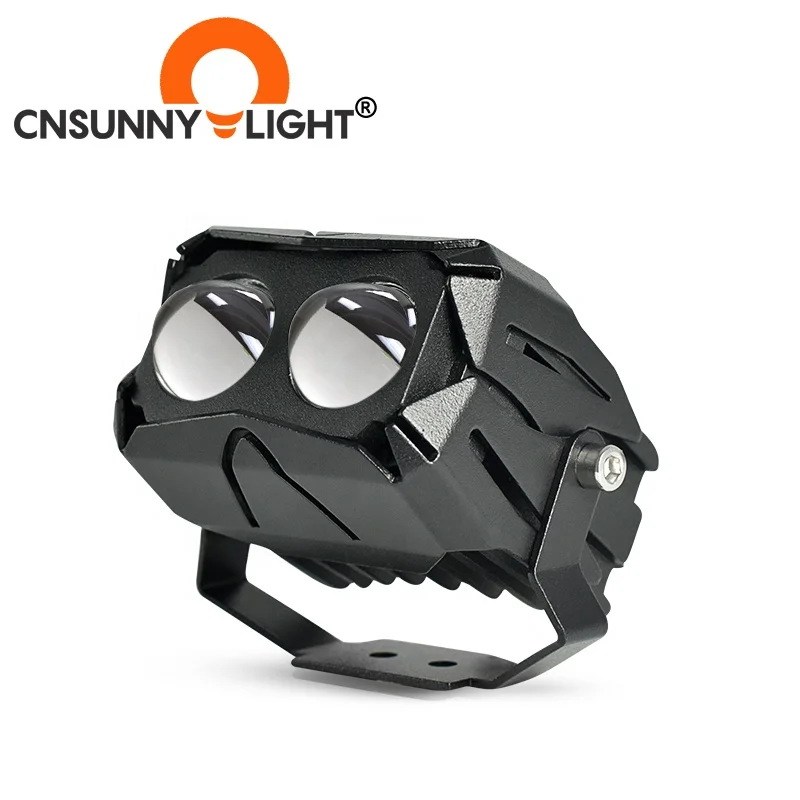 Motorbike LED Projector Headlamp Assembly Spot Fog Lights Dual Color Motor Bike Moto Cycle Motorcycle Lighting System Headlight