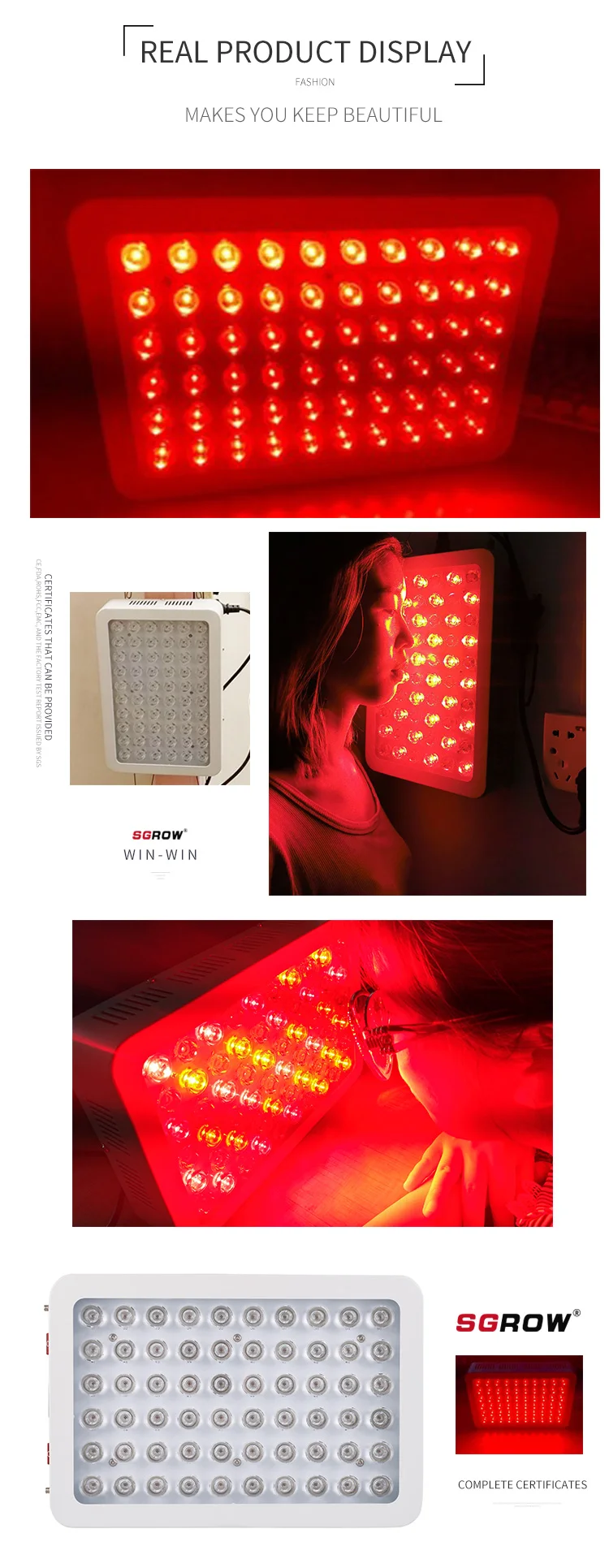 Sgrow Far Infrared Therapy 300w Led Light Therapy 660nm 850nm