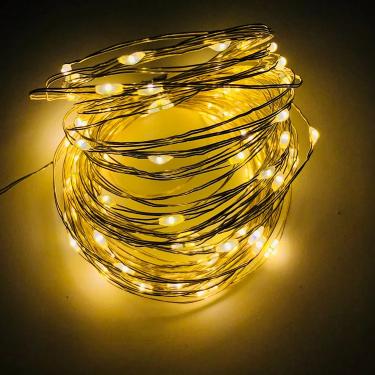 2M 20LEDs CR2032 battery powered led copper wire string lights