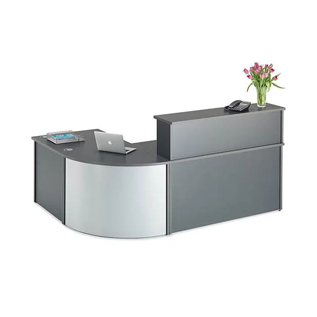Newest Modern Salon Counter White Painting Small Reception Desk