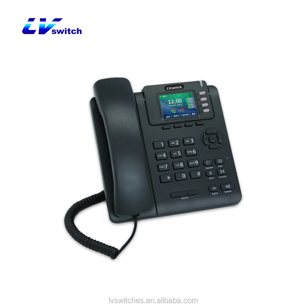 
POE IP Phone with 4 SIP lines Original LV Switch T-790 Office Desktop SIP Phone 