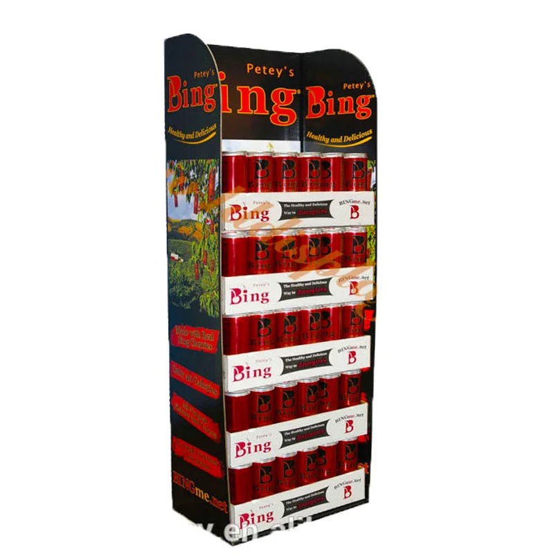 paper corrugated monster energy drink counter cardboard display stand