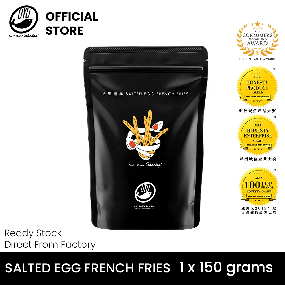 
OYUFISH Salted Egg French Fries 150 grams | Best Salted Egg Fish Skin & French Fries in Malaysia & Singapore 