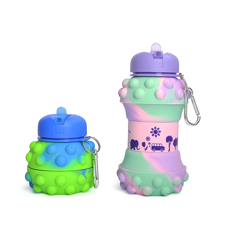 Eco Surprise Silicone Pop Water Bottle Sensory Stress Relief Gifts For