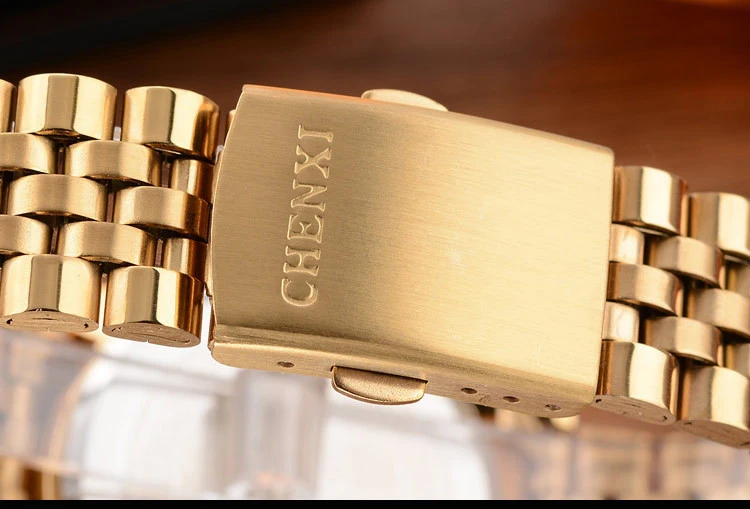 Chenxi 004a Cristal Diamante Oro Moda Pareja Relojes De Chenxi 004a Cristal Diamante Oro Moda Pareja Relojes De