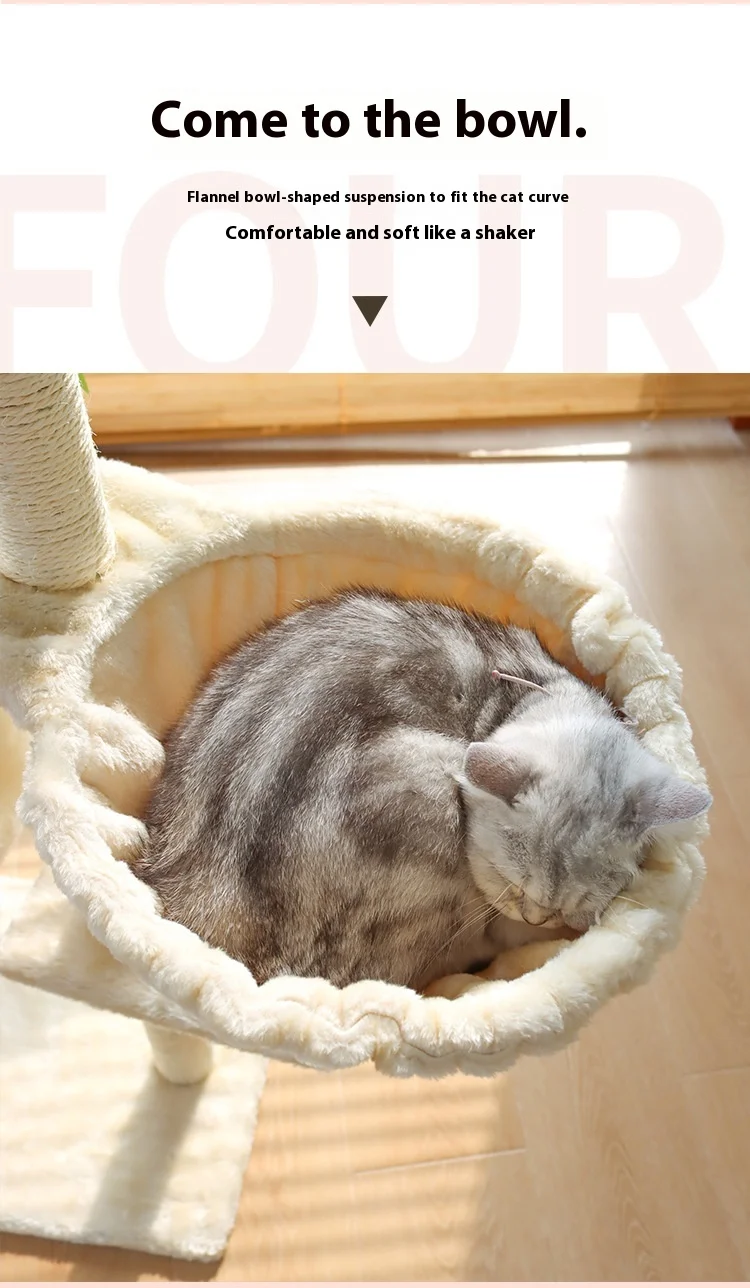 Modern Five-Layer Cat Climbing Rack Sisal Column Integrated Cat Nest ...