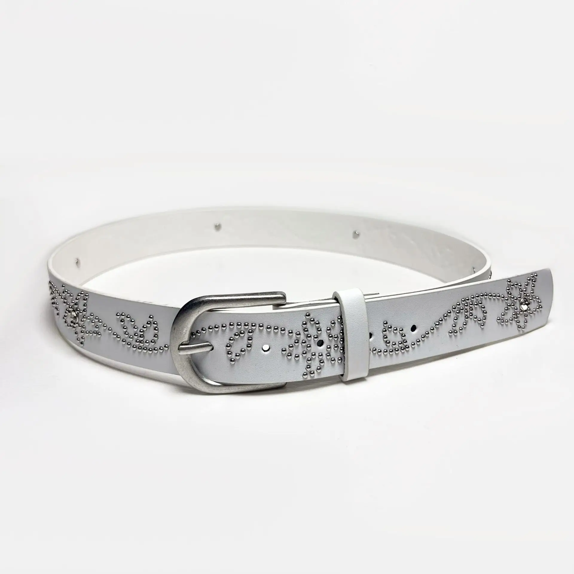 2026 New Women's PU Y2K Style Rhinestone Belt With Alloy Buckle Fashionable Belt, Suitable For Jeans And Skirts_voghion.com