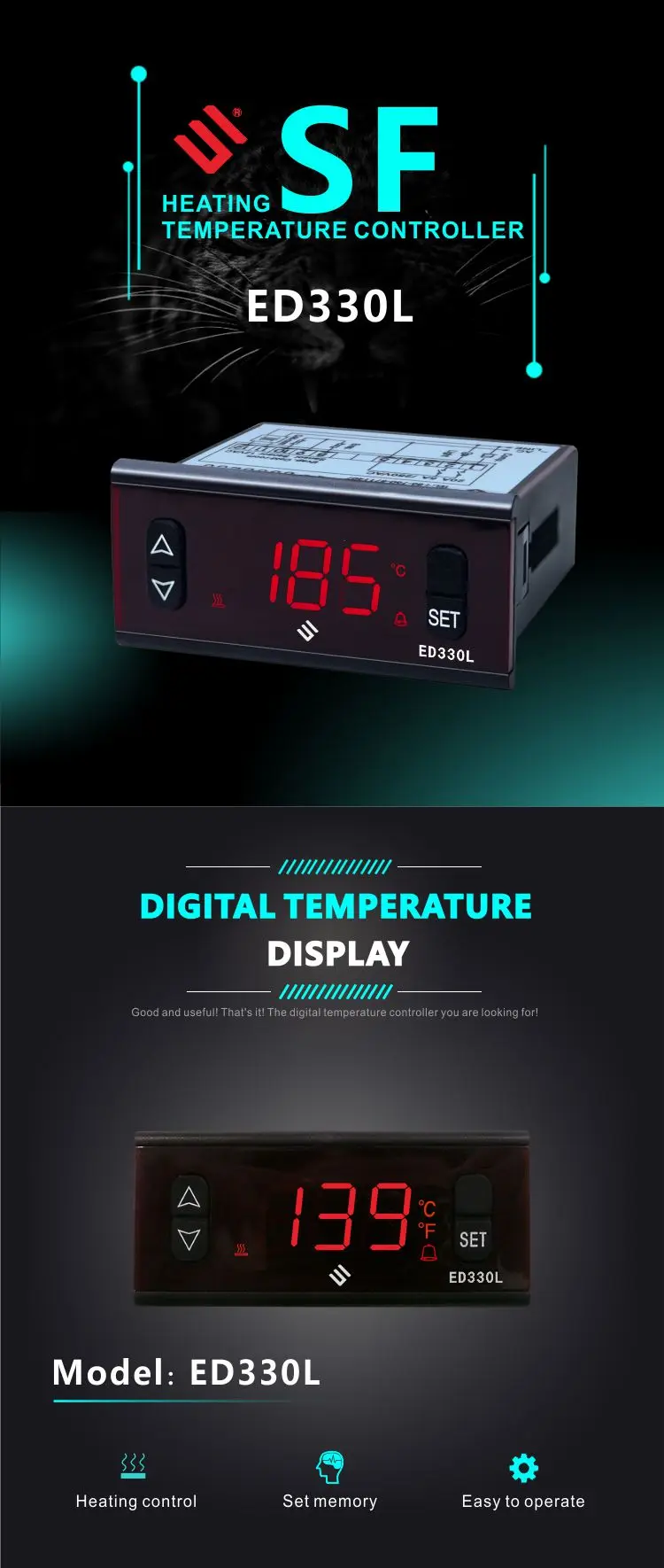 Shangfang Digital ED330 Temperature Controller Thermostat 