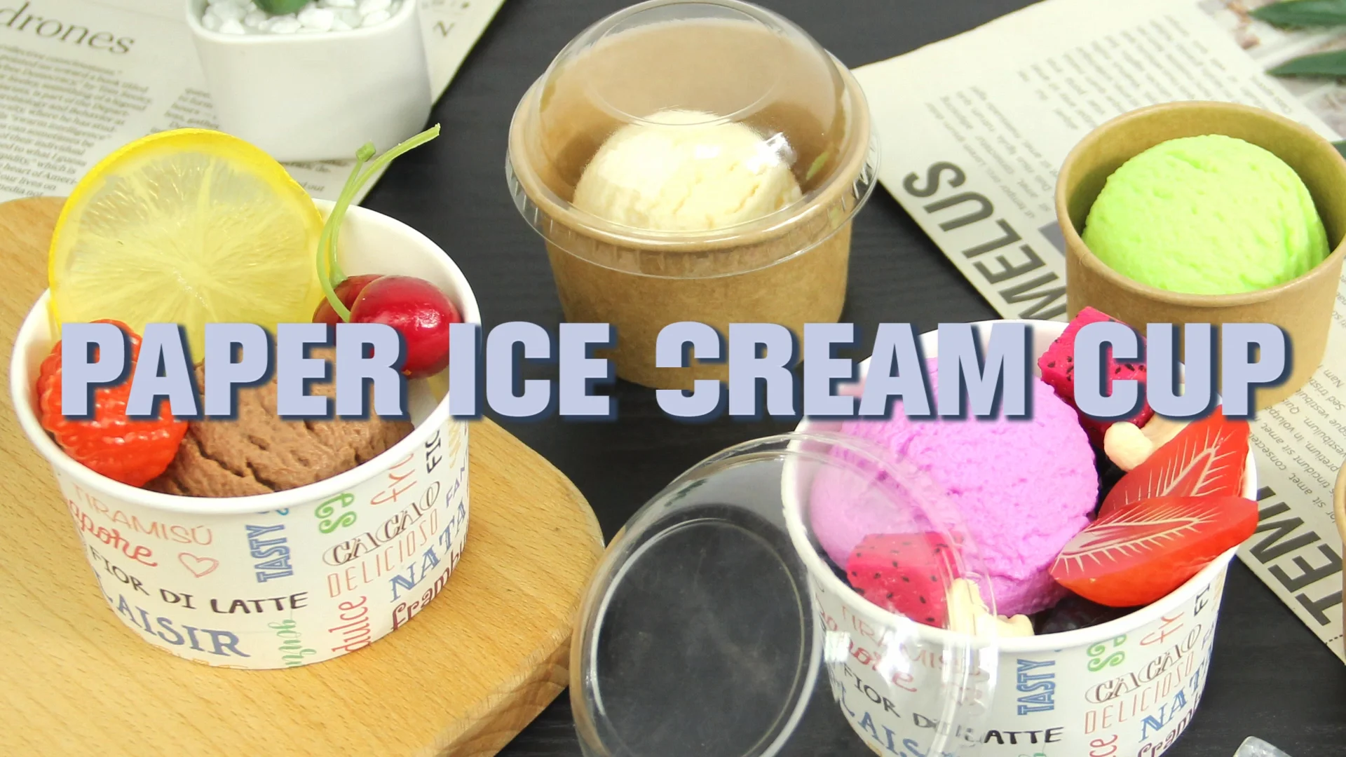 Ice Cream Sundae Paper Cups,Paper Ice Cream Cup,Printed Ice Cream Paper