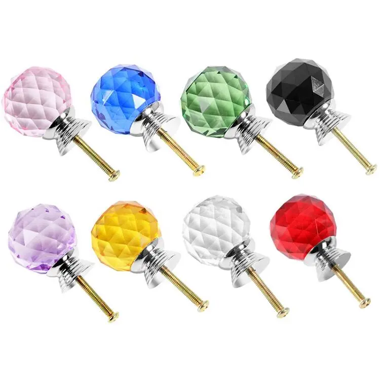 Gleam Hot Sale Crystal Knobs Wholesale Clear Door Knobs Pull Furniture