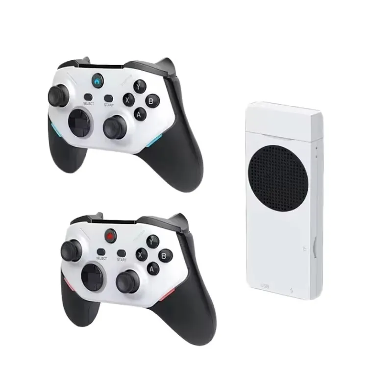 Side-by-side comparison of PS2 wireless controller with dongle and standard DualShock 2