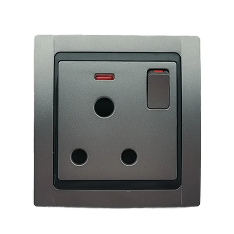 Professional Manufacture Beautiful Design Switch Socket Silver Home Factory Kenya Wall Switches 1 Gang 1 Way 2 Way Electrical