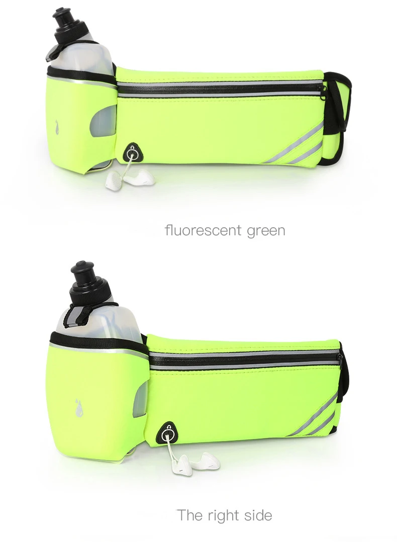 VANNO Men Women Sports Elastic Fanny Pack Running Belt Waist Bag with Water Bottle Holder