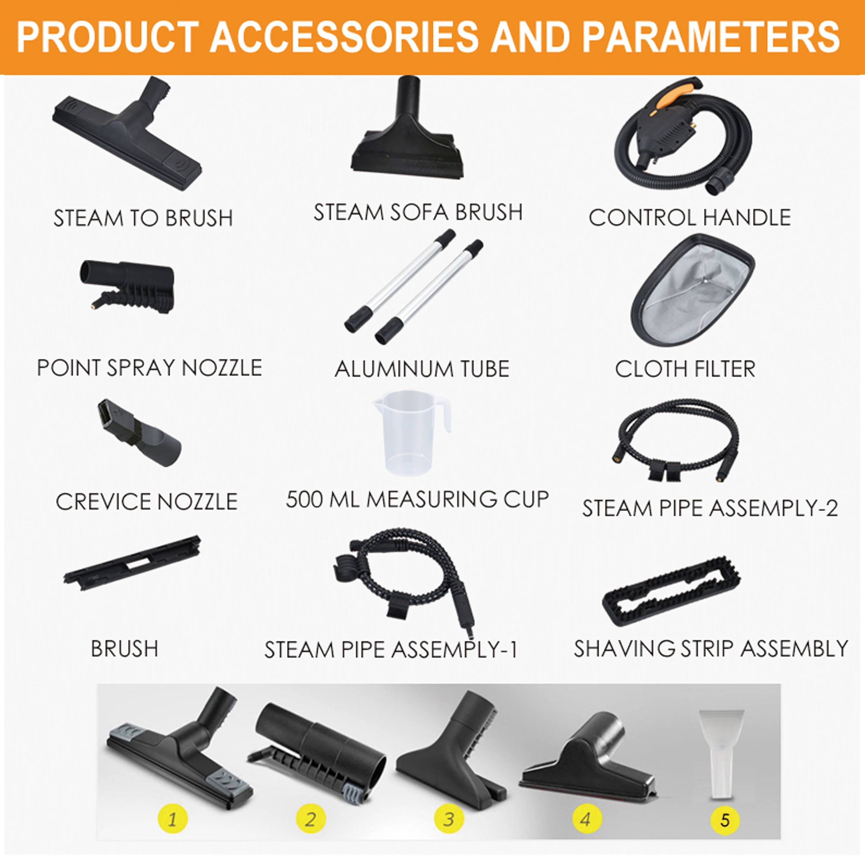 9kg High Pressure Steam Vacuum Carpet Hand Tool 2000w 4bar Sofa Car