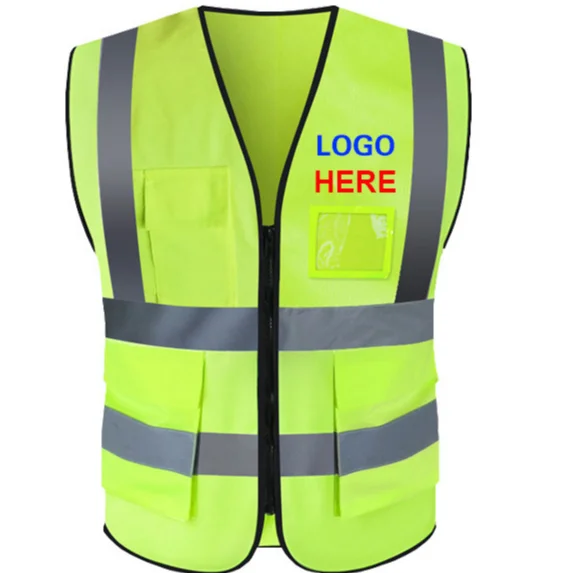 Reflective Vest Jacket Strip Mesh Fabric Construction Security Safety ...
