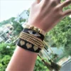 hotsales 4pcs one set Famati eye design lady hand knitting beads delicate miyuki bracelet for jewelry accessory