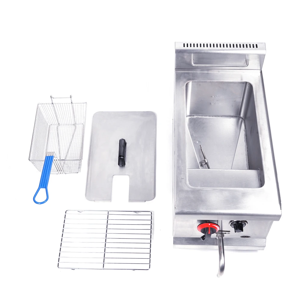 Commercial French Fries Potato Fryer 1 Tank 1 Basket Gas Deep Chicken