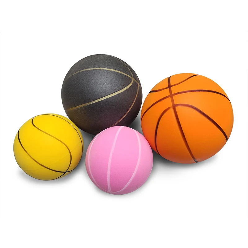 High Quality Custom Silent Basketball Sports Balls Bouncing Ball Toy Soft Foam Quiet Basketball Bouncy Sponge Ball for Kids manufacture