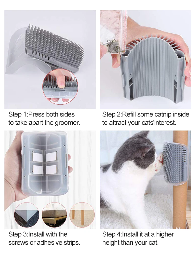 Cat Self Groomer With Catnip For Cats With Long And Short Fur Pet Brush ...