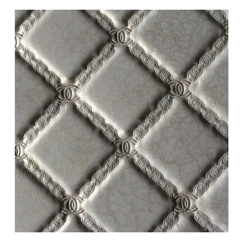 Wholesale Embroidery Pattern Sofa PVC Synthetic Leather Roll Stock Lot For Car Seat