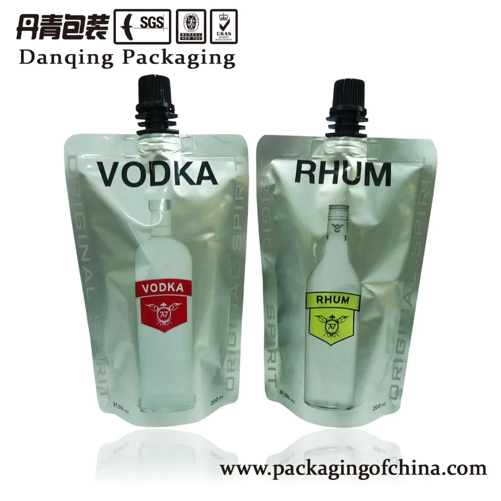 customized stand up aluminum foil spout pouch, plastic packaging bag with spout