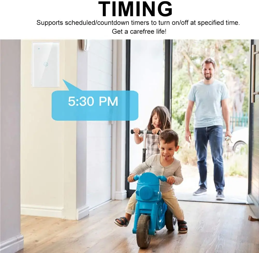 Smart Life 1 Gang 1 Way Smart Wireless Wifi Light Switch/Tuya Smart Touch Wall Switch - ANKUX.COM