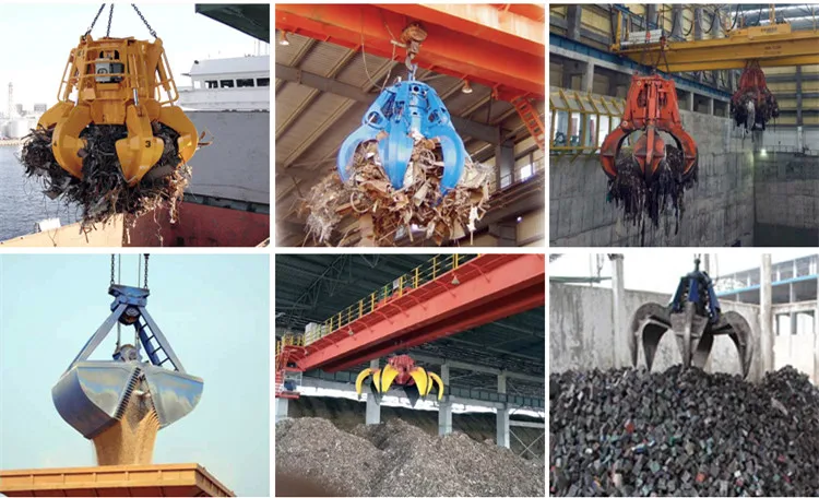 OEM Steel Scrap Loading Electric Hydraulic Orange Peel Grab Bucket for 10t Crane