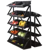 storage fruit black Plastic one layer Display Rack Supports for Veg and Fruit
