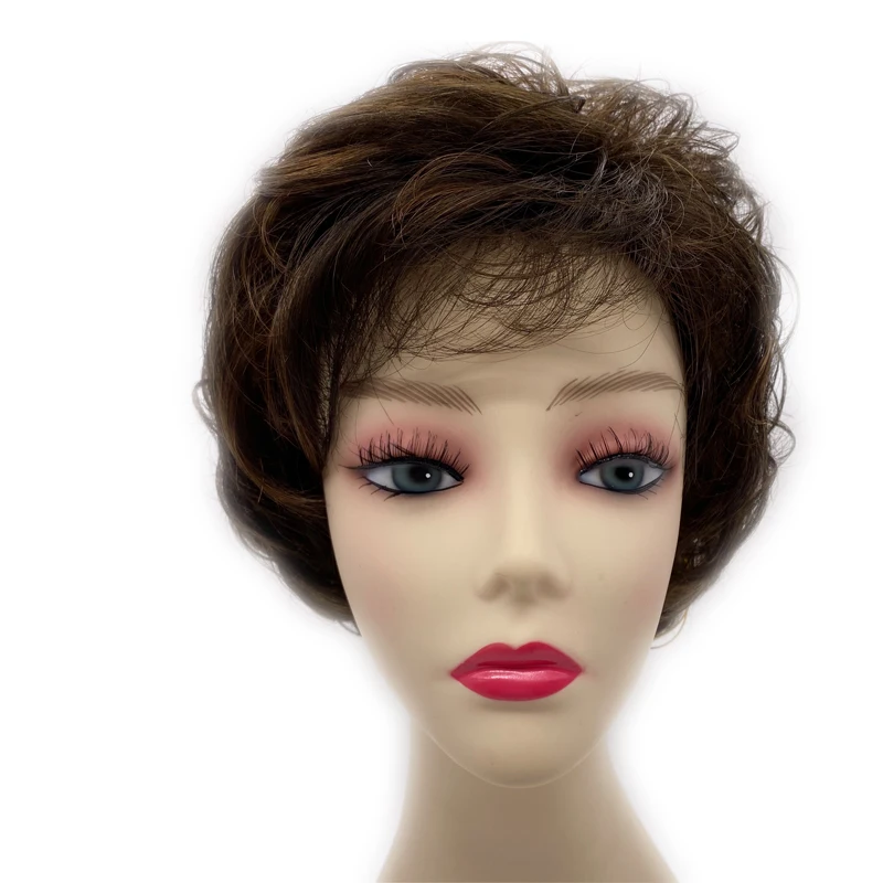 Curly Hair Synthetic Wigs for White Women Pixie Cut Machine Made Grey Short Hair Synthetic Wigs for White Women Pixie Cut Machine Made Grey 