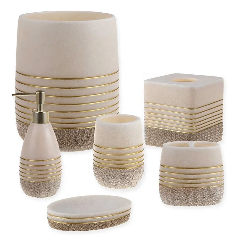 2020 Fashion resin gold Bathroom Accessories Set  for home and hotel