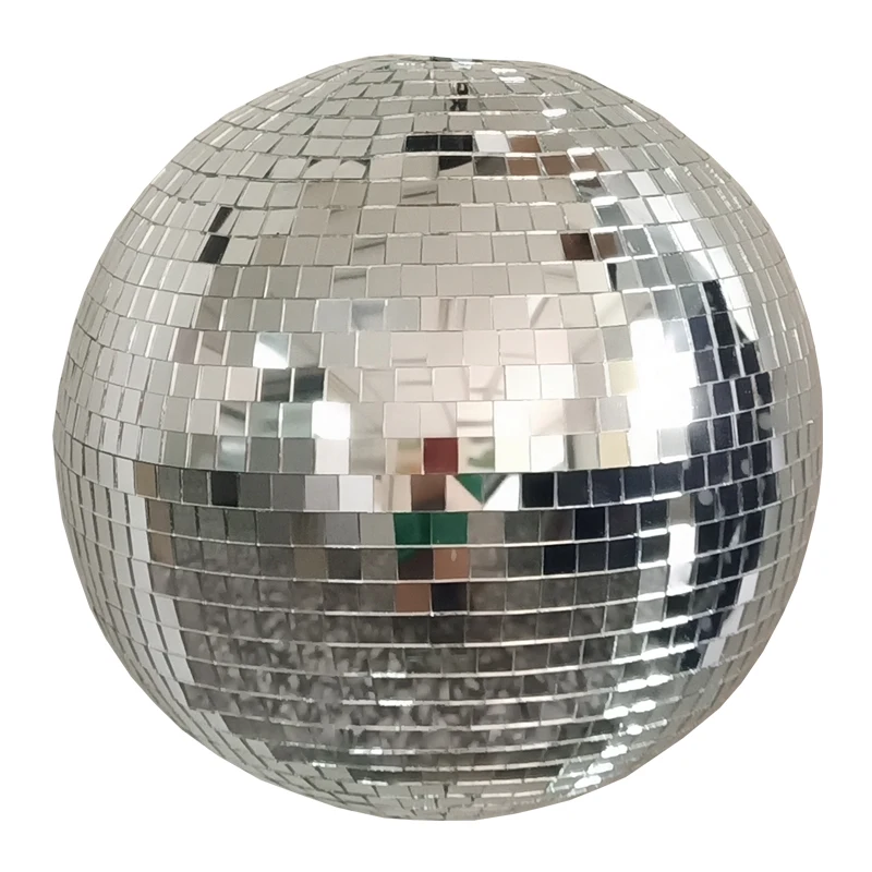 Muscab 6 Inch Disco Ball with Hanging Ring Silver White Mirror Ball for Disco DJ Club Party Wedding Home Decor 