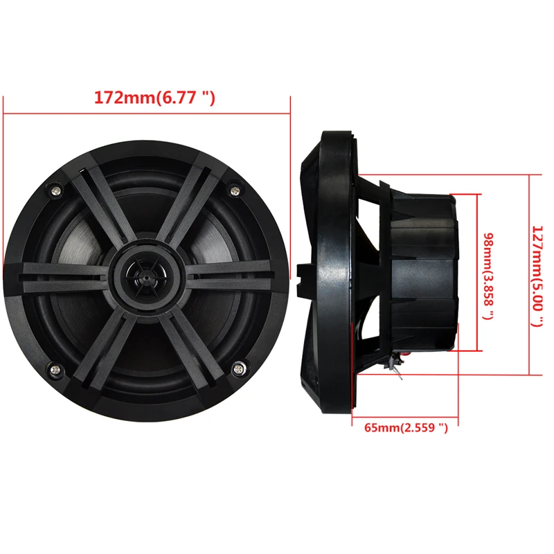 6.5 Inch Dual Marine Speakers 2 Way Waterproof And Weather Resistant