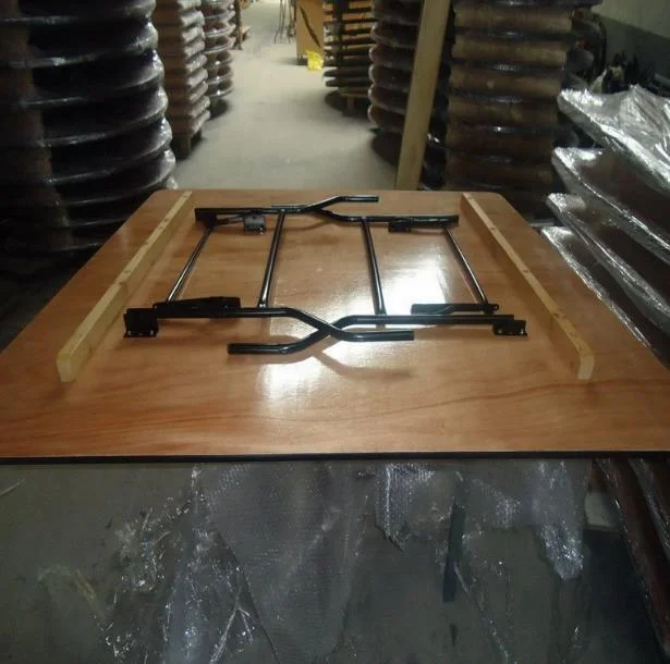 Modern Square Wooden Panel Folding Dining Table Indoor Outdoor Portable Banquet Table factory