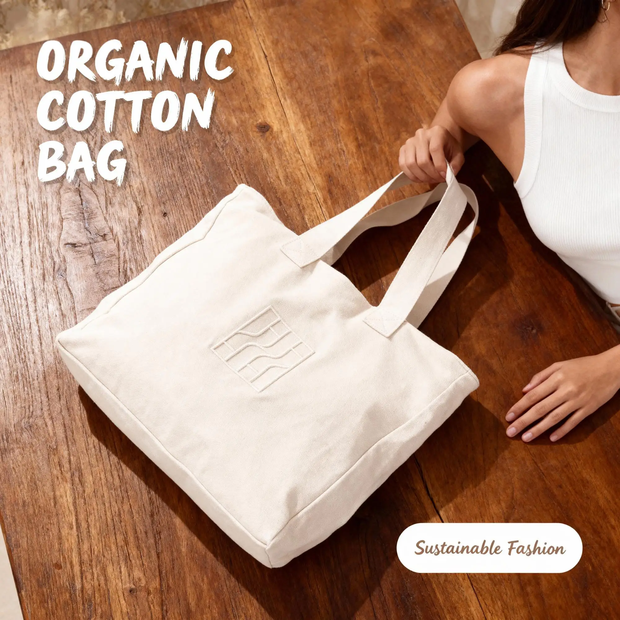 High Quality Custom Printed Logo Canvas Tote Bag Wholesale Reusable Zipper Closure Medium Advertising Gift Bag Letter Pattern manufacture