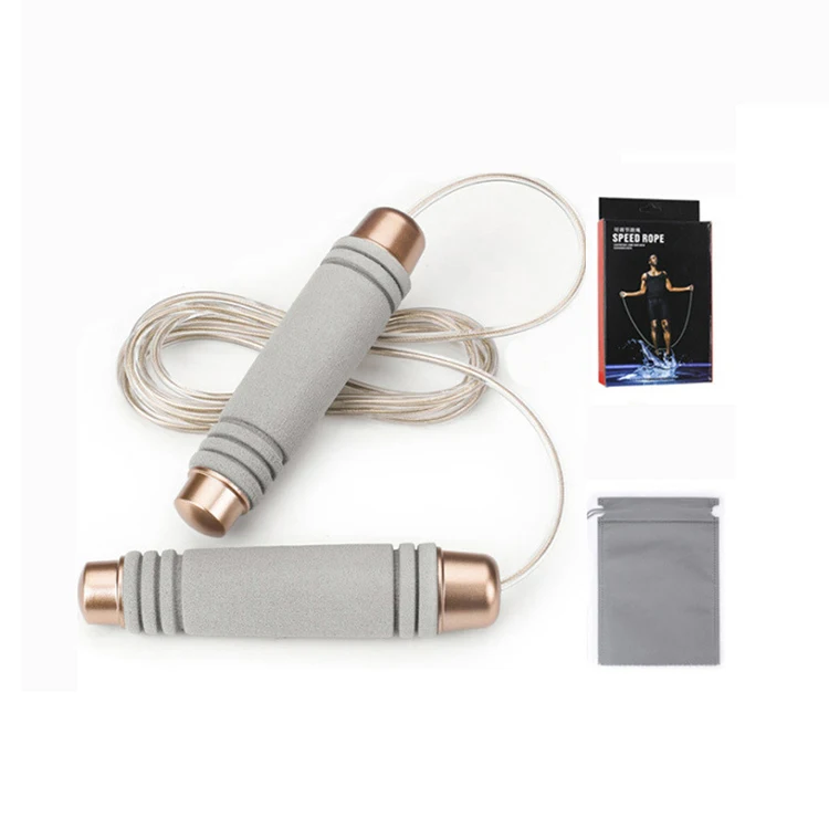 
Cheap Fitness Exercise Gym Workout Bearing Cable Speed Weighted Skipping Jump Rope With Load and Carrying Bag and Box 