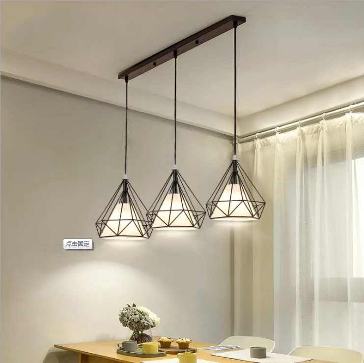 simple modern   wrought iron creative  three-head personalized pendant light chandelier