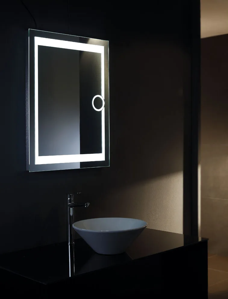 Magnifying Long Hotel Mirror Touch Switch Smart Make Up Mirror Led Bathroom Bath Wall Mirror