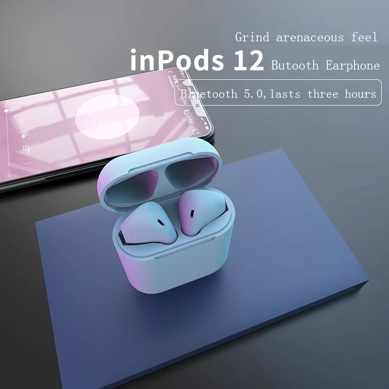 Inpods 12 Pop up Window Connection TWS 5.0 Stereo Mini Wireless Bluetooth Earphone For iPhone Android - ANKUX.COM