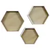 Home Living room decorative shadow box style wooden hexagon wall mounted cube floating shelf