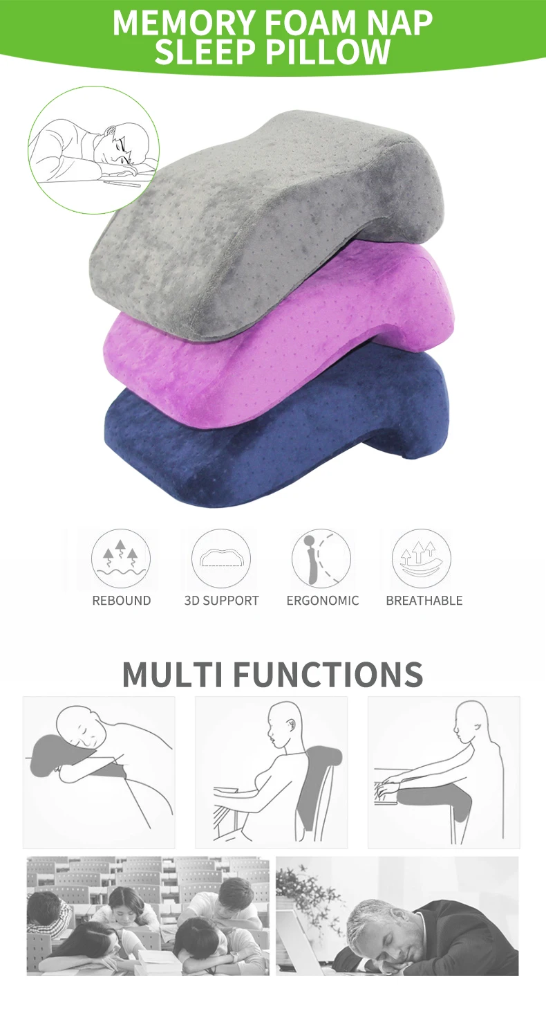 Convenient Soft  Multi function Memory Foam Nap Sleep Pillow  Short Rest Desk Sleep Pillow Sleep Cushion
