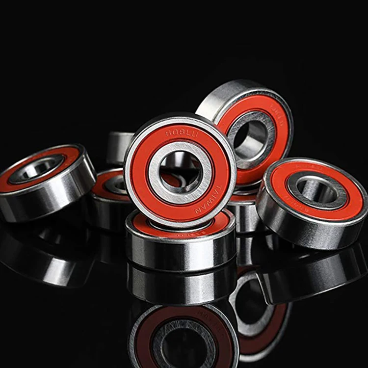 Wholesale Custom Double Rubber Sealed 608 Abec9 Skateboard Bearings Red Black Ball Bearing