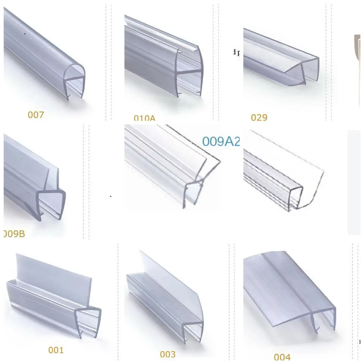 product glass door hardware  h type  shower door pvc seal strip  clear transparent rubber water proofing seal-6
