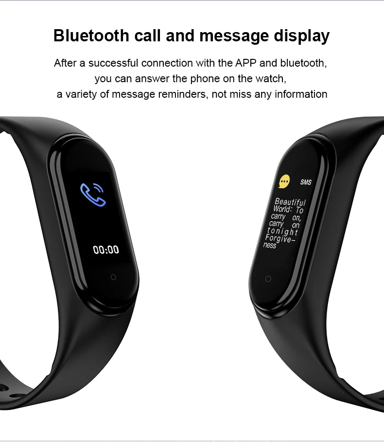 Pulsera Inteligente M3 M4 M5,Reloj Inteligente Deportivo Resistente Al Agua  Con Control Del Ritmo Cardíaco Y De La Presión Sanguínea - Buy M4 M5 Reloj  Inteligente,M4 M5 Inteligente Reloj Bluetooth Llamada Música