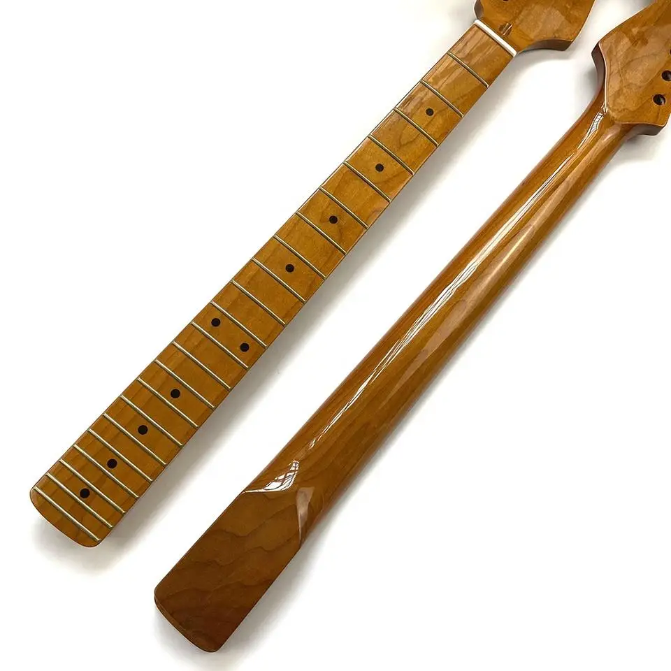 Custom Glossy 22 Frets Roasted Maple Neck St Electric Guitar Neck For