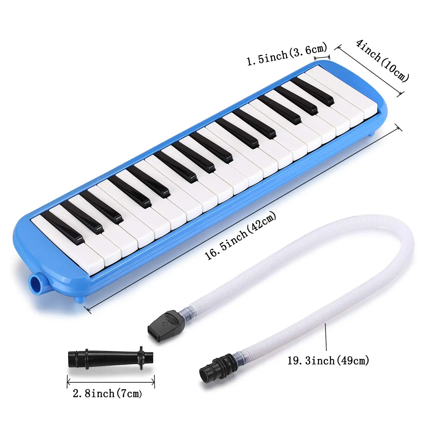 Festnight 32 Key Melodica Mouthpiece Bag Piano Style Pianica with Carrying Bag and Cleaning Cloth 32-Key Portable Melodica Red 