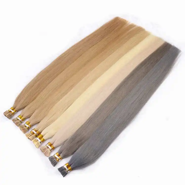 

XUCHANG HARMONY Cuticle Aligned Raw Virgin Remy Stick I Tip Hair Extensions % Human Natural 20" 22" 50g/pack 1g/strand 100 /