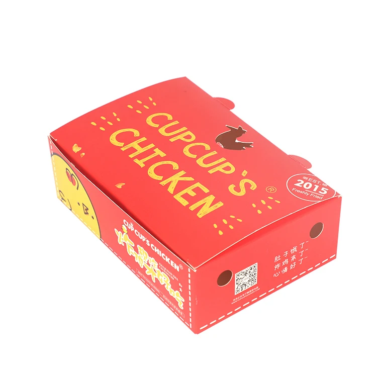 Wholesale restaurant use fried chicken fast food carton takeaway box portable disposable paper box