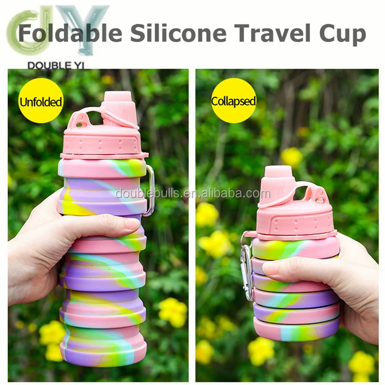 CHRISLZ Coppa Pieghevole Travel Cup Portatile Pieghevole Silicone Infrangibile Bere Mug per attività all'aperto 